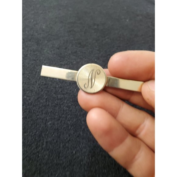 Vintage Tie Bar Clip: N Letter Initial - Picture 5 of 8